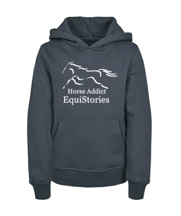 Equistories Bluza jeździecka dziecięca z kapturem - Granatowa