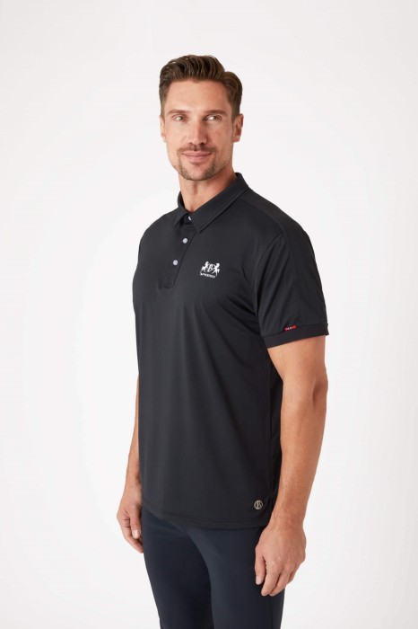 B Vertigo Męska techniczna koszulka polo Flynn - Czarna