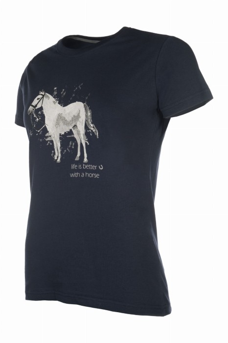 HKM koszulka dziecięca Pony Club - Granatowa
