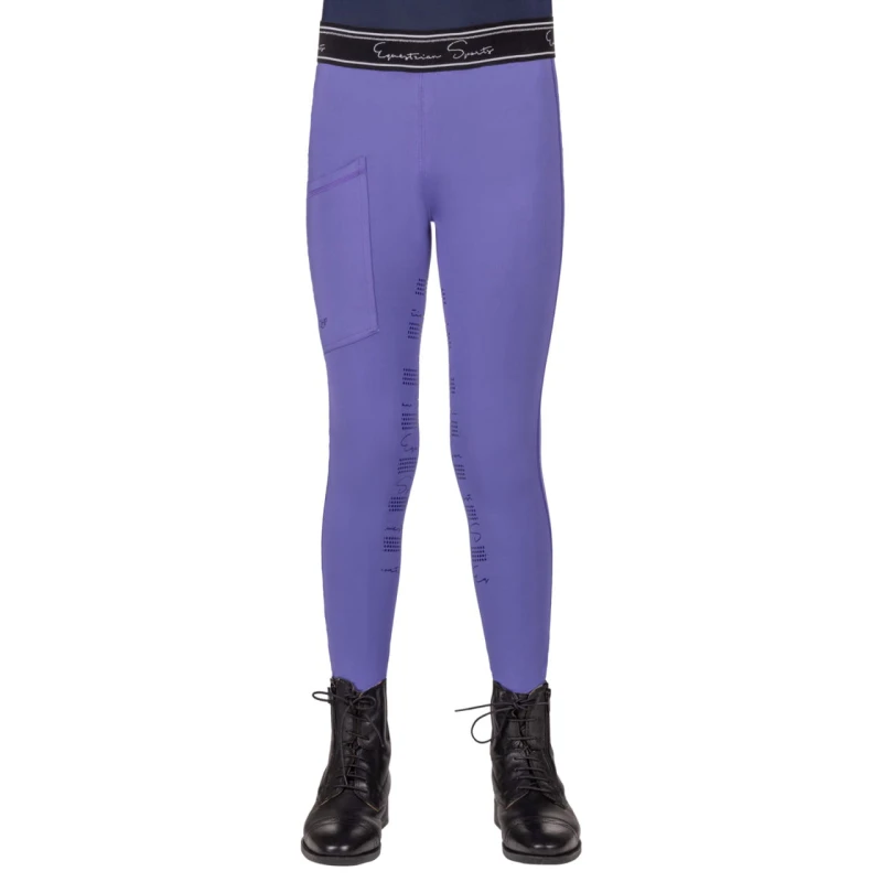 Qhp legginsy dziecięce Eden Junior z pełnym lejem silikonowym - Purple Sunset
