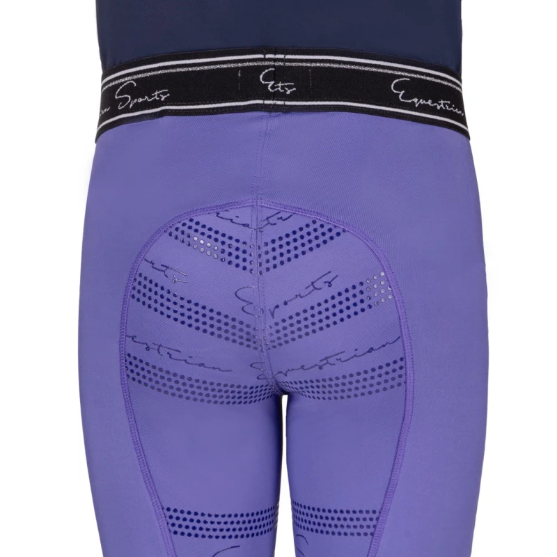 Qhp legginsy dziecięce Eden Junior z pełnym lejem silikonowym - Purple Sunset