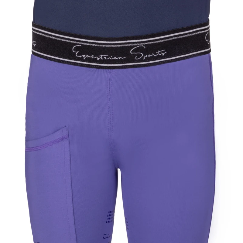 Qhp legginsy dziecięce Eden Junior z pełnym lejem silikonowym - Purple Sunset