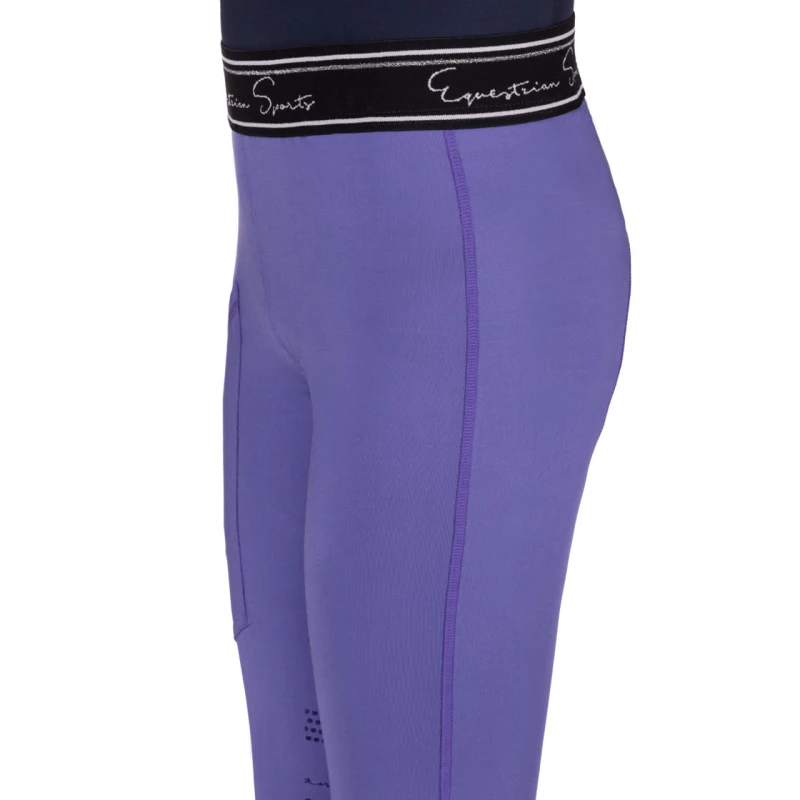 Qhp legginsy dziecięce Eden Junior z pełnym lejem silikonowym - Purple Sunset