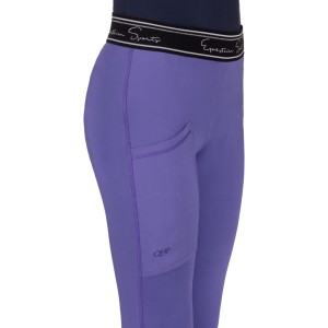 Qhp legginsy dziecięce Eden Junior z pełnym lejem silikonowym - Purple Sunset