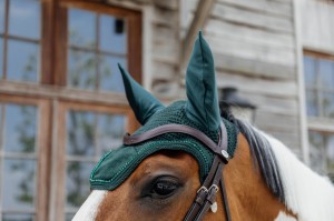 Kentucky nauszniki Wellington Velvet Pearls - Pine Green