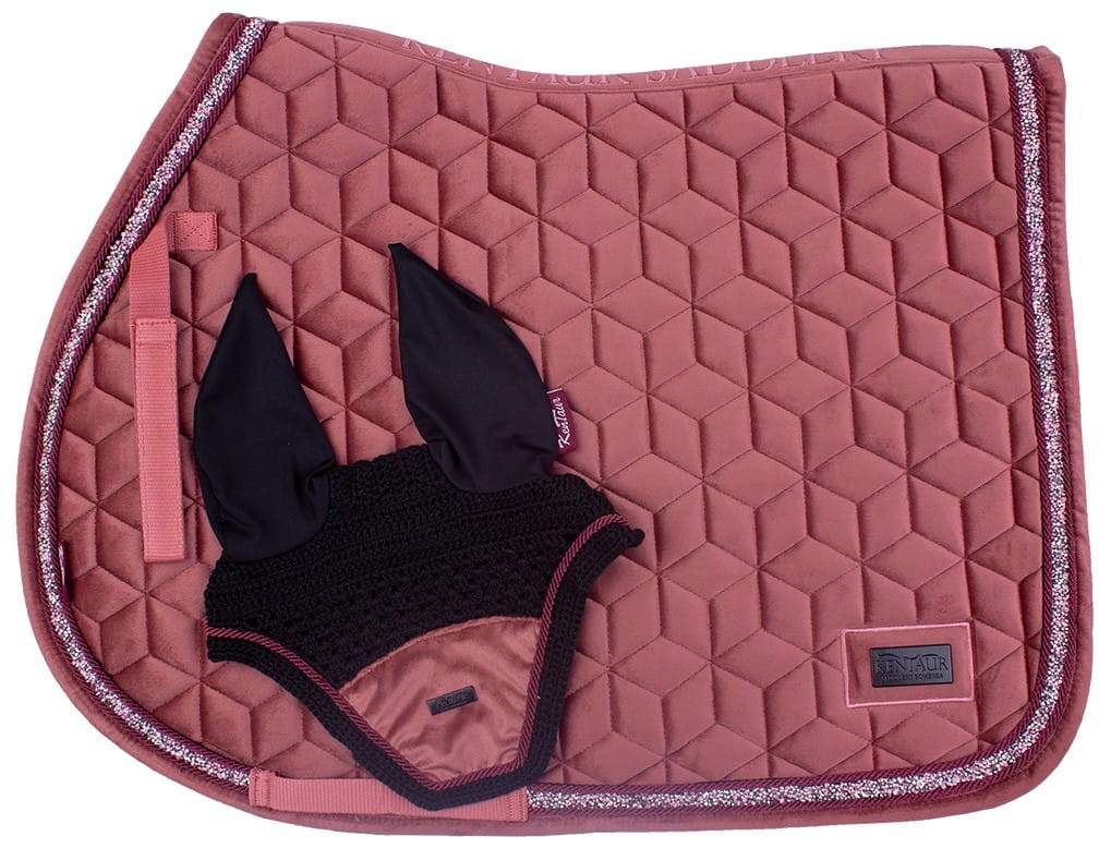 Kentaur czaprak z nausznikami Samet - Pudrowy Róż