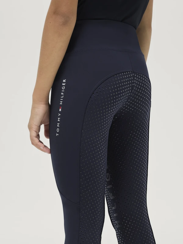 Tommy Hilfiger Equestrian dziecięce legginsy bryczesy z pełnym lejem silikonowym Devon Junior - Desert Sky