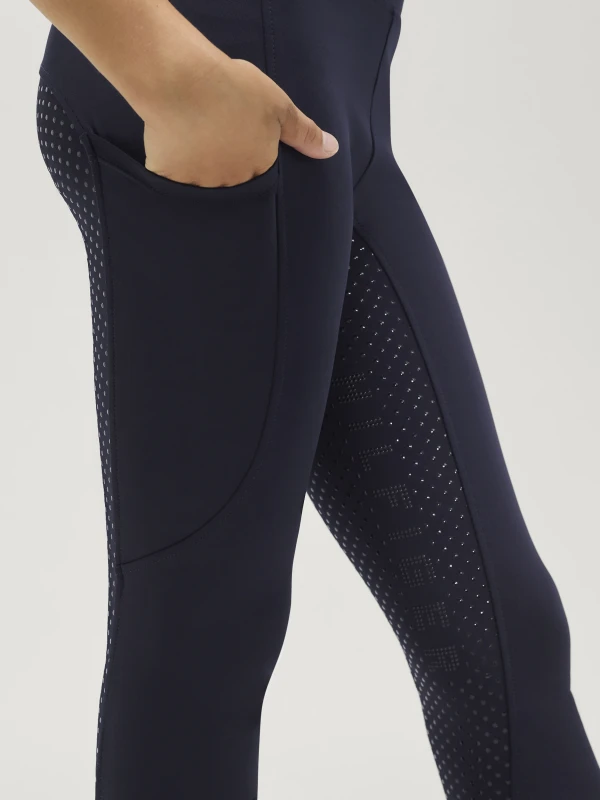 Tommy Hilfiger Equestrian dziecięce legginsy bryczesy z pełnym lejem silikonowym Devon Junior - Desert Sky
