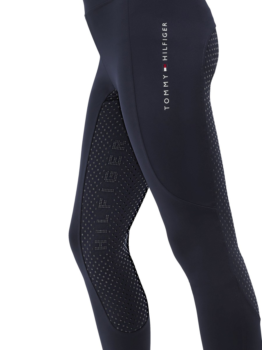 Tommy Hilfiger Equestrian dziecięce legginsy bryczesy z pełnym lejem silikonowym Devon Junior - Desert Sky