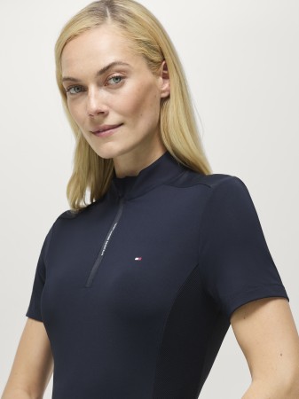 Tommy Hilfiger Equestrian damska koszulka jeździecka Palma 1/4 Zip - Desert Sky
