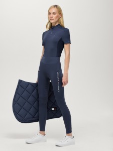Tommy Hilfiger Equestrian damska koszulka jeździecka Palma 1/4 Zip - Faded Indigo