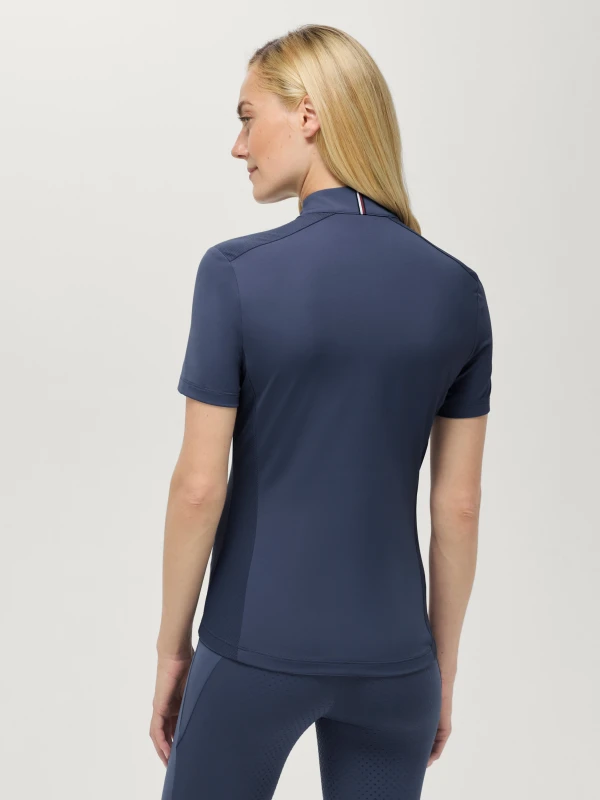 Tommy Hilfiger Equestrian damska koszulka jeździecka Palma 1/4 Zip - Faded Indigo