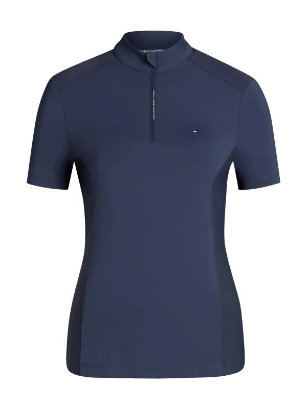 Tommy Hilfiger Equestrian damska koszulka jeździecka Palma 1/4 Zip - Faded Indigo