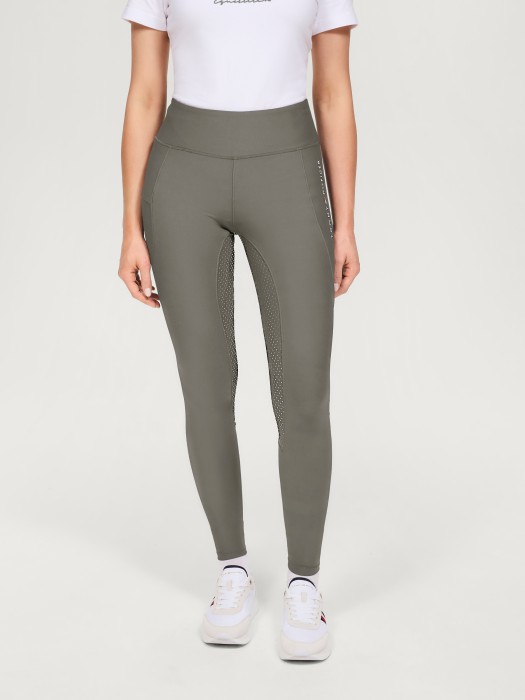 Tommy Hilfiger Equestrian legginsy z pełnym lejem Devon - Ash