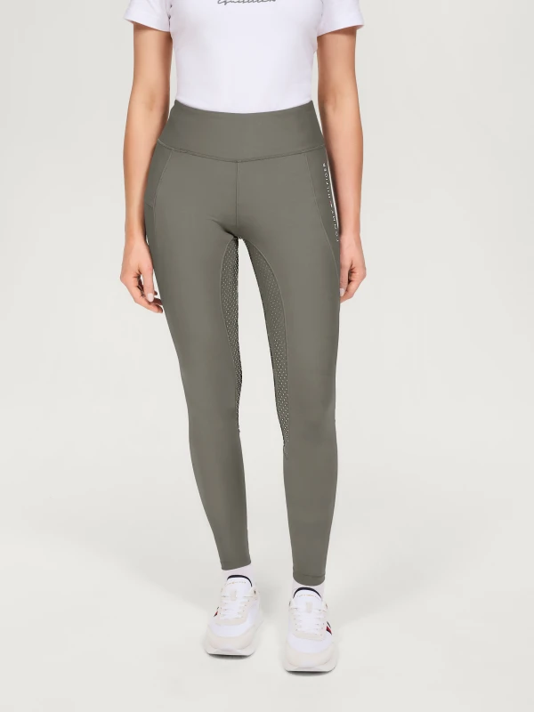 Tommy Hilfiger Equestrian legginsy z pełnym lejem Devon - Ash