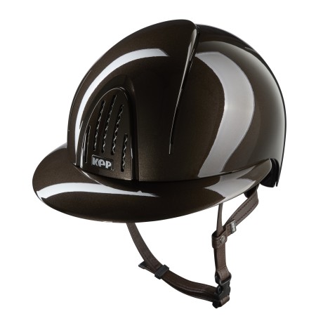 KEP kask jeździecki Smart Nova Metal Polish Brown Daszek Polo - Brązowy Połysk