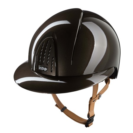 KEP kask jeździecki Smart Nova Metal Polish Brown Daszek Polo - Brązowy Połysk