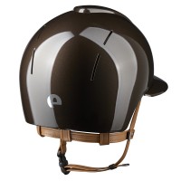KEP kask jeździecki Smart Nova Metal Polish Brown Daszek Polo - Brązowy Połysk