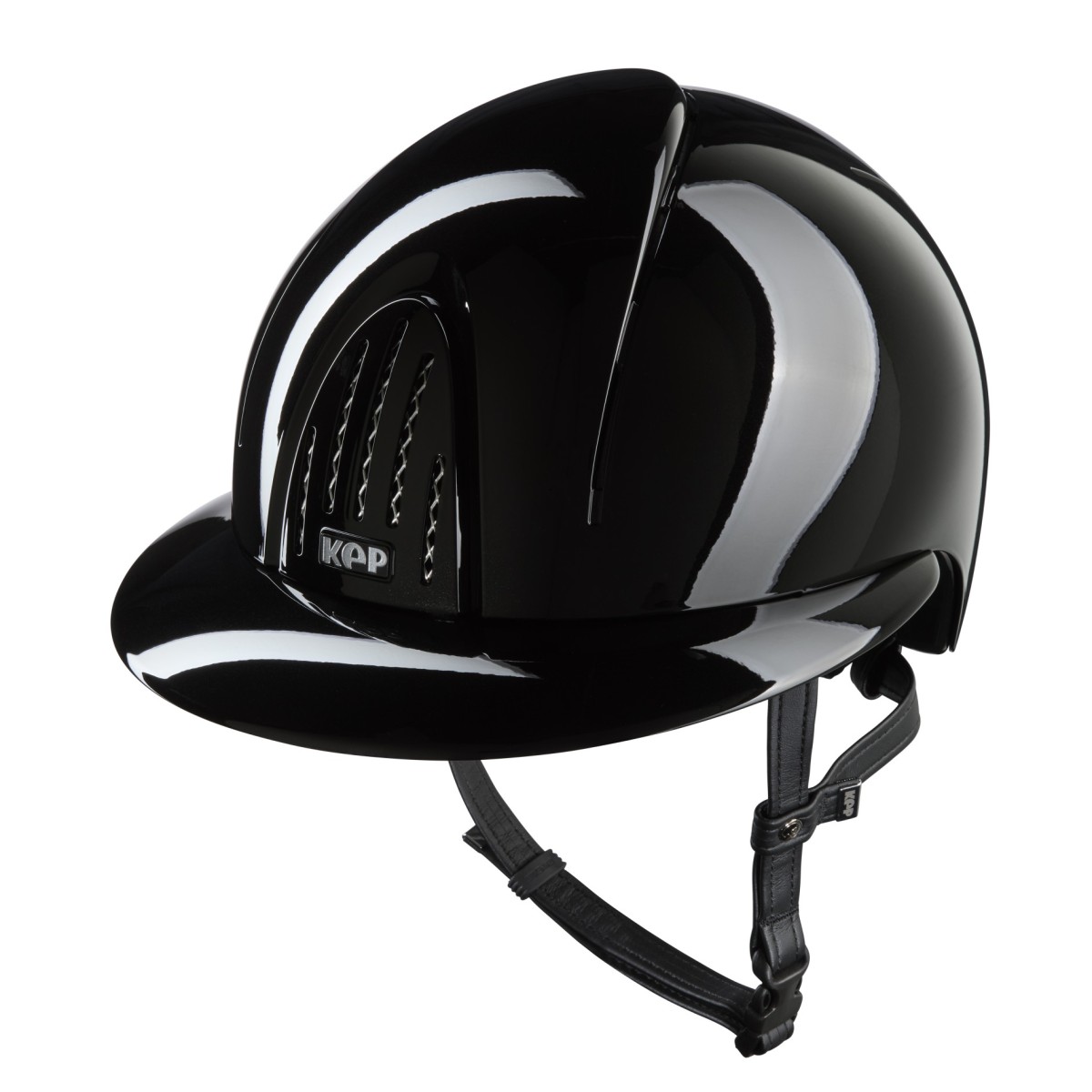 KEP kask jeździecki Smart Nova Metal Polish Black Daszek Polo - Czarny Połysk