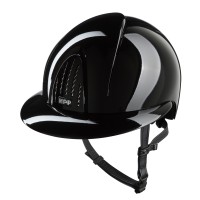 KEP kask jeździecki Smart Nova Metal Polish Black Daszek Polo - Czarny Połysk