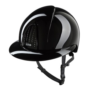 KEP kask jeździecki Smart Nova Metal Polish Black Daszek Polo - Czarny Połysk
