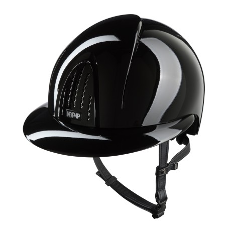 KEP kask jeździecki Smart Nova Metal Polish Black Daszek Polo - Czarny Połysk 