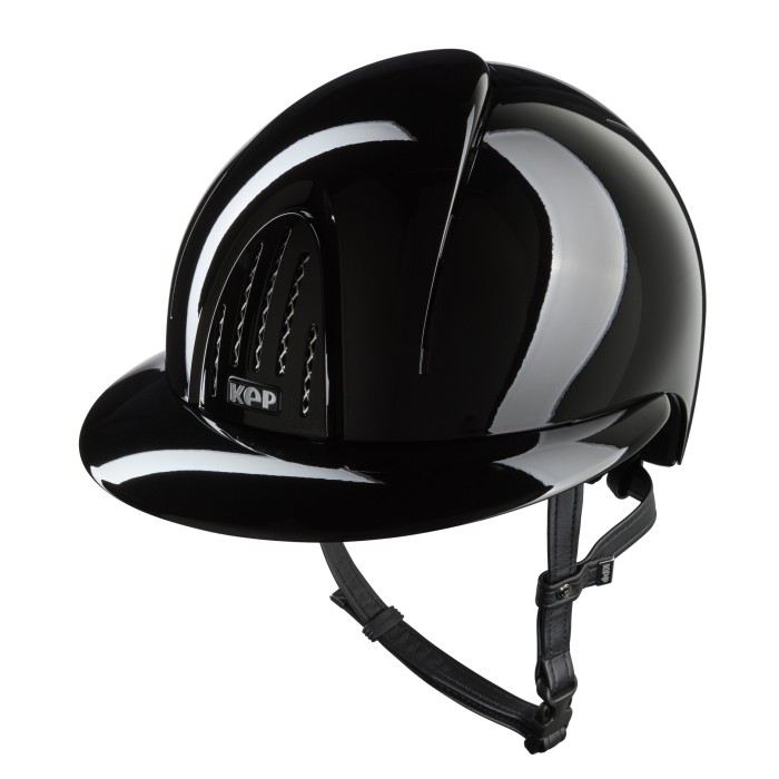 KEP kask jeździecki Smart Nova Metal Polish Black Daszek Polo - Czarny Połysk
