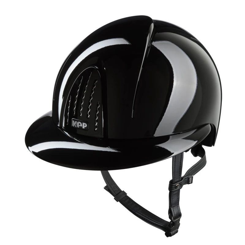 KEP kask jeździecki Smart Nova Metal Polish Black Daszek Polo - Czarny Połysk