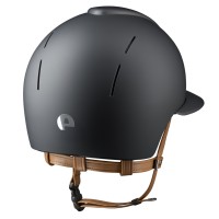 KEP kask jeździecki Smart Nova Textile Daszek Polo Beżowy Pasek- Czarny Matowy