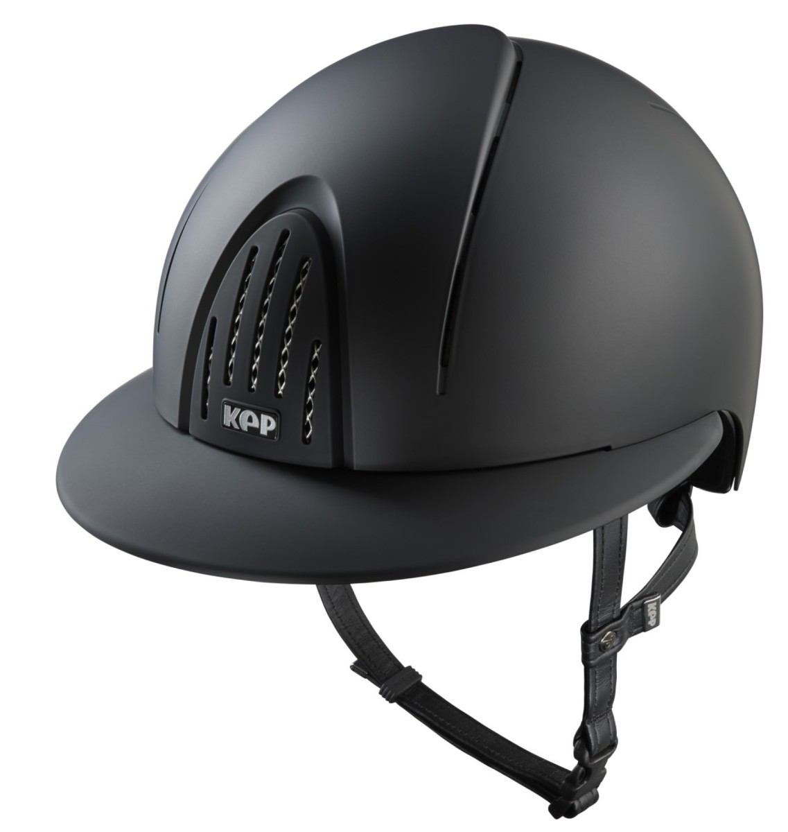 KEP kask jeździecki Smart Nova Textile Daszek Polo - Czarny Matowy