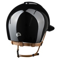 KEP kask jeździecki Smart Nova Metal Polish Black Daszek Polo Beżowy Pasek - Czarny Połysk