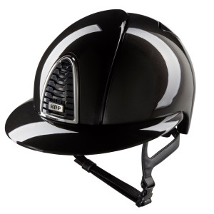 KEP kask jeździecki Cromo 2.0 Shine Black Daszek Polo - Czarny Połysk