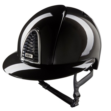 KEP kask jeździecki Cromo 2.0 Shine Black Daszek Polo - Czarny Połysk