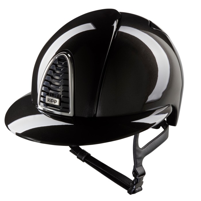 KEP kask jeździecki Cromo 2.0 Shine Black Daszek Polo - Czarny Połysk