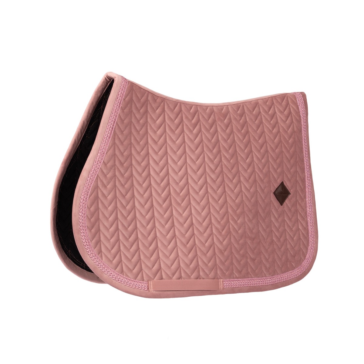 Kentucky czaprak velvet Fishbone z plecionym sznurkiem Glitte - Old Rose