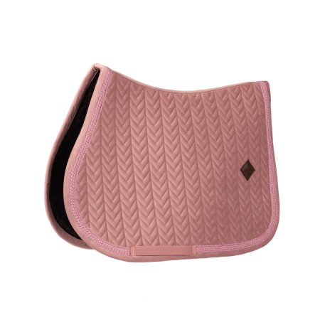 Kentucky czaprak velvet Fishbone z plecionym sznurkiem Glitte - Old Rose