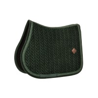 Kentucky czaprak velvet Fishbone z plecionym sznurkiem Glitter - Dark Green