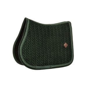 Kentucky czaprak velvet Fishbone z plecionym sznurkiem Glitter - Dark Green