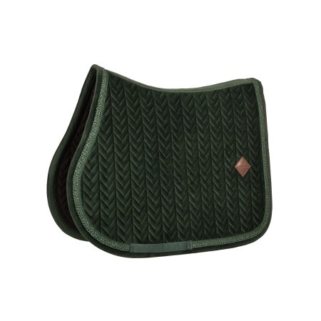 Kentucky czaprak velvet Fishbone z plecionym sznurkiem Glitter - Dark Green