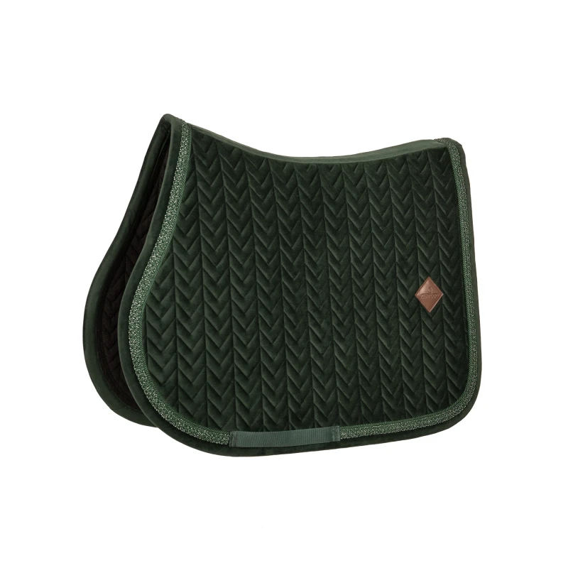 Kentucky czaprak velvet Fishbone z plecionym sznurkiem Glitter - Dark Green