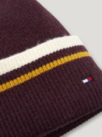 Tommy Hilfiger Equestrian czapka zimowa Dean Pom Pom - Deep Burgundy