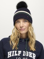Tommy Hilfiger Equestrian czapka zimowa Dean Pom Pom - Desert Sky