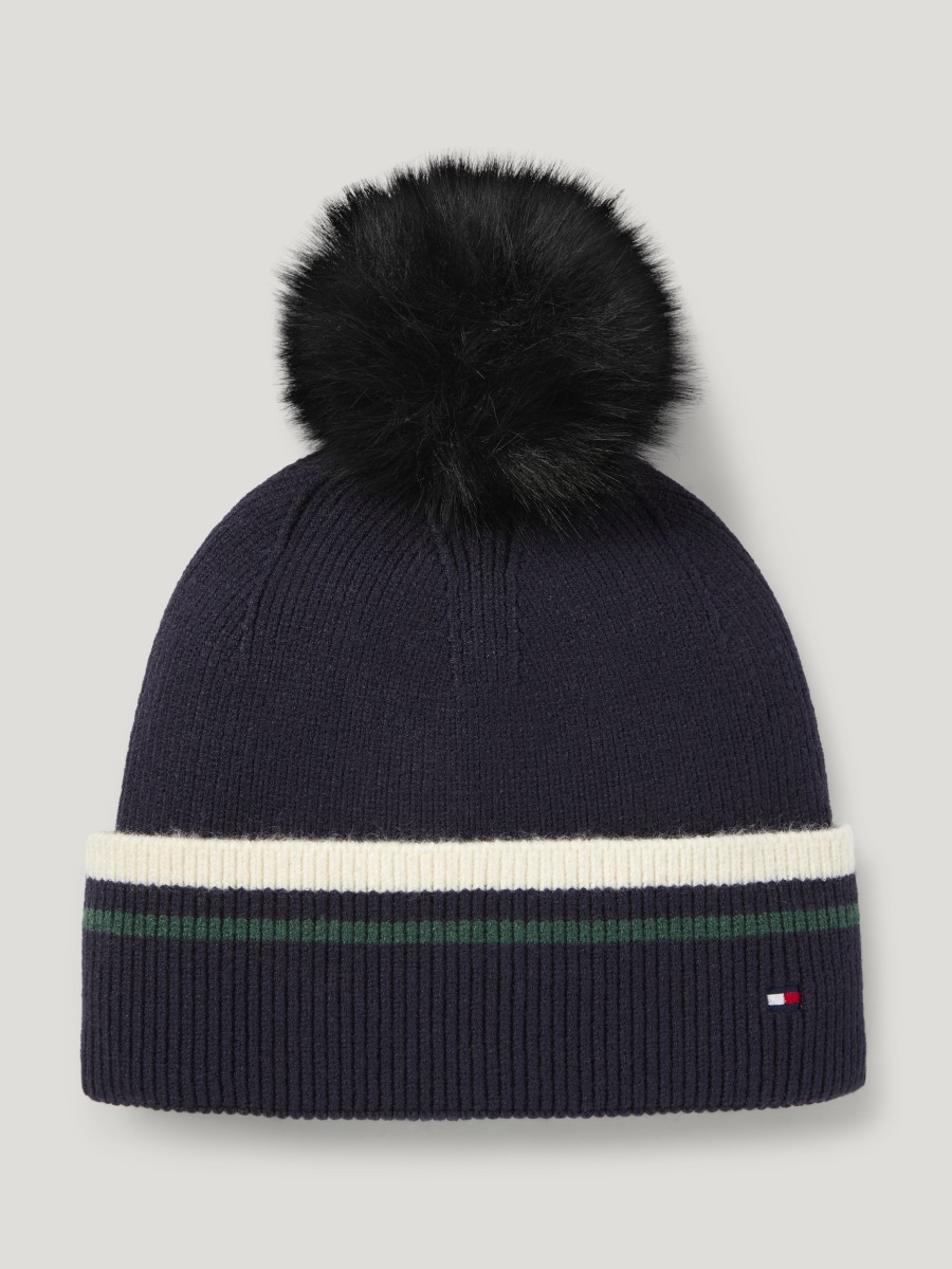 Tommy Hilfiger Equestrian czapka zimowa Dean Pom Pom - Desert Sky