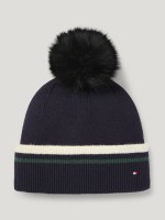 Tommy Hilfiger Equestrian czapka zimowa Dean Pom Pom - Desert Sky