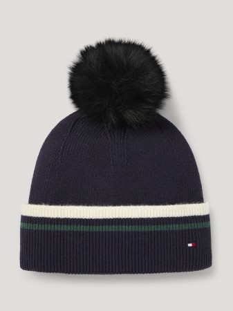 Tommy Hilfiger Equestrian czapka zimowa Dean Pom Pom - Desert Sky