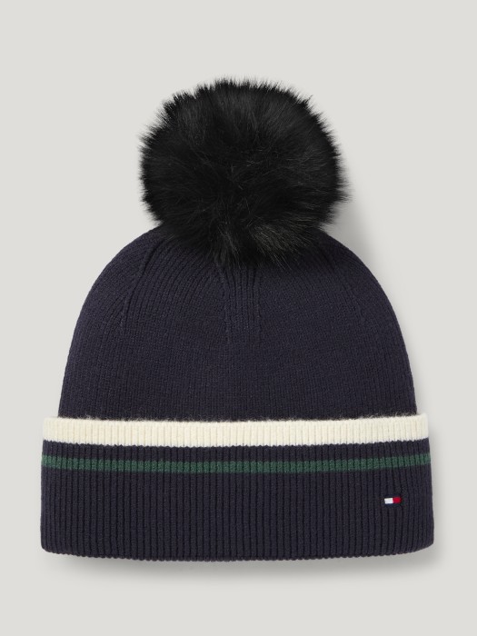 Tommy Hilfiger Equestrian czapka zimowa Dean Pom Pom - Desert Sky