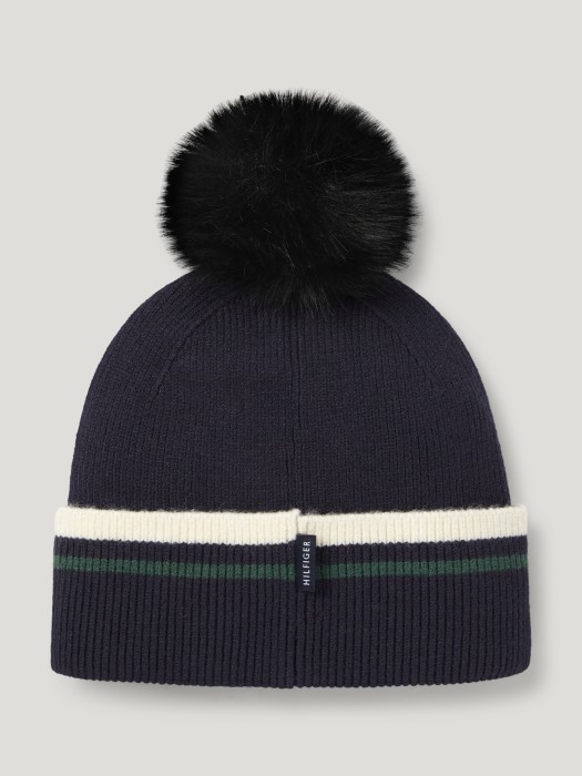 Tommy Hilfiger Equestrian czapka zimowa Dean Pom Pom - Desert Sky