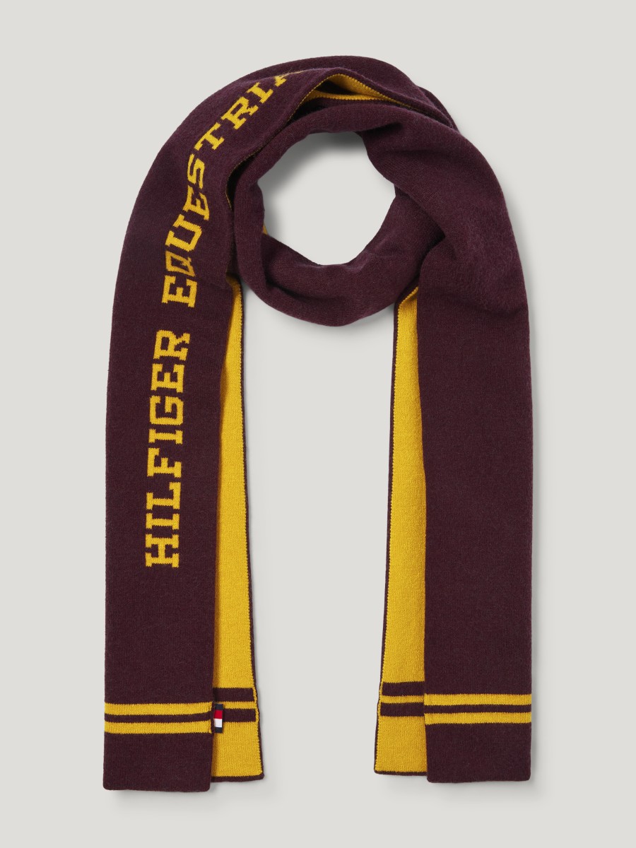 Tommy Hilfiger Equestrian szalik Vanderbilt Varsity - Deep Burgundy