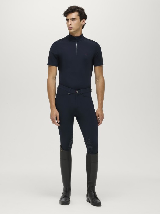 Tommy Hilfiger Equestrian bryczesy męskie z pełnym lejem Stanton - Desert Sky