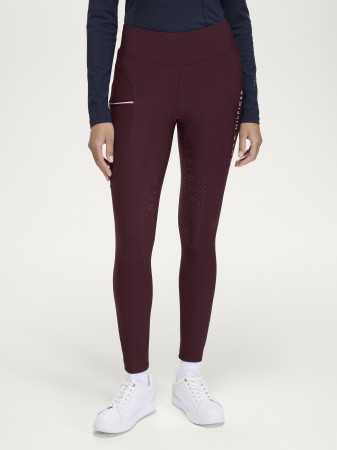 Tommy Hilfiger Equestrian zimowe legginsy z pełnym lejem Elmira Winter - Deep Burgundy
